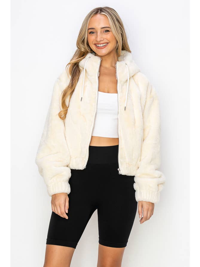 ANWND – wholesale Jacka - Dam – 2424-JACKA MED HUVA I FAUX SHEARLING