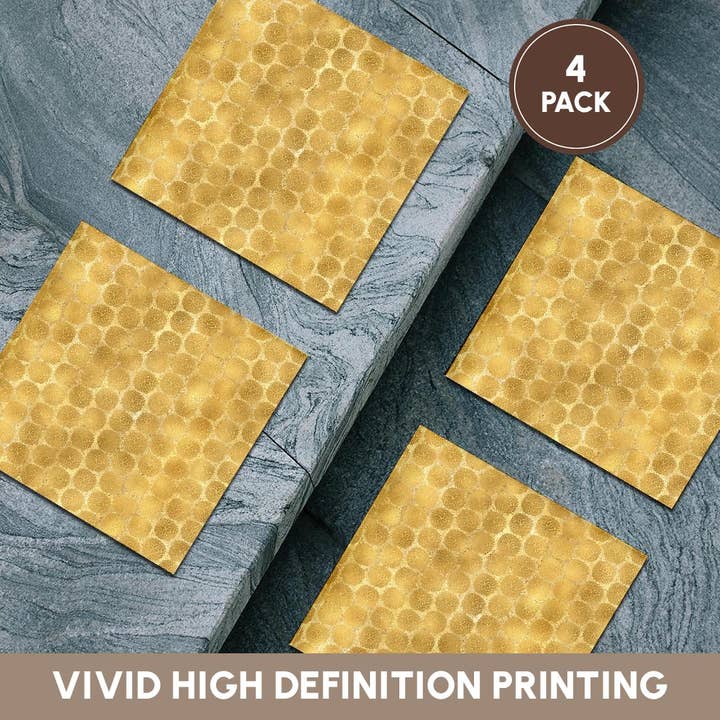 3dRose - Wholesale Coasters - 3dRose, Image of Gold Glitzy Floral, Coaster5