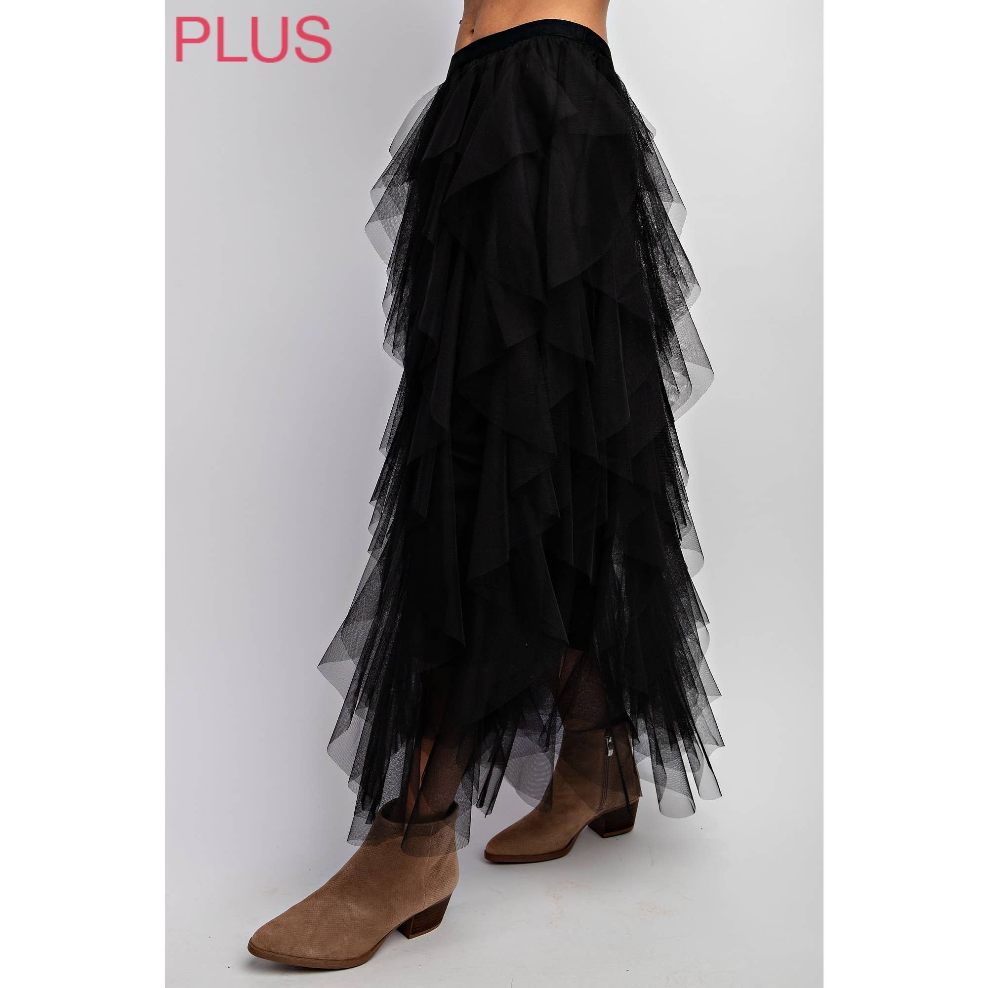 Sweet Generis - Wholesale Skirt - Women's - PLUS CASCADING TULLE MESH LAYERED MAX SKIRT2