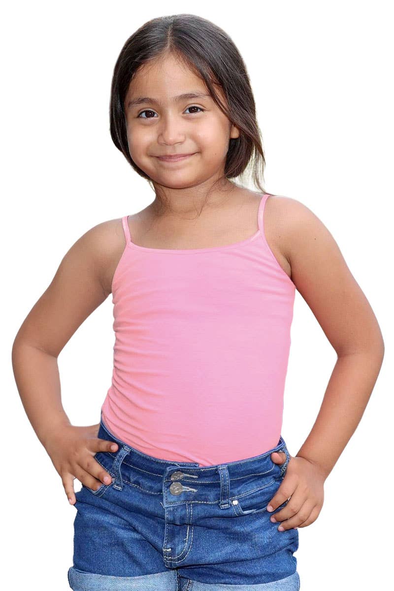 Cutie Patootie Clothing - Wholesale Tank Top - Kids - GKT-16058A Girl's Solid Cami Tank Soft Cotton Lycra1