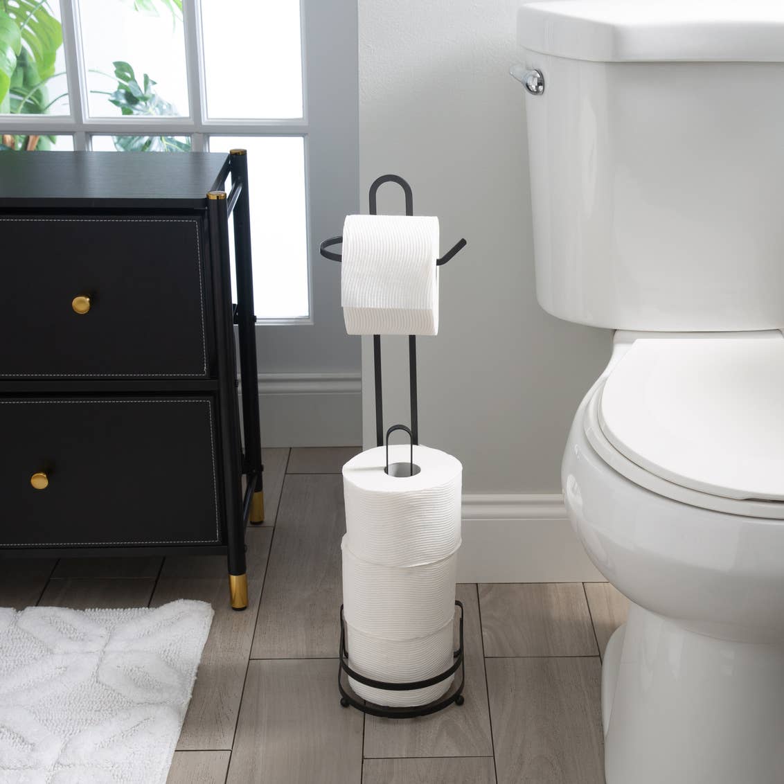 Moda at Home Enterprises, Ltd - Wholesale Toilet paper holder - EARL TOILET PAPER HOLDER METAL BLACK