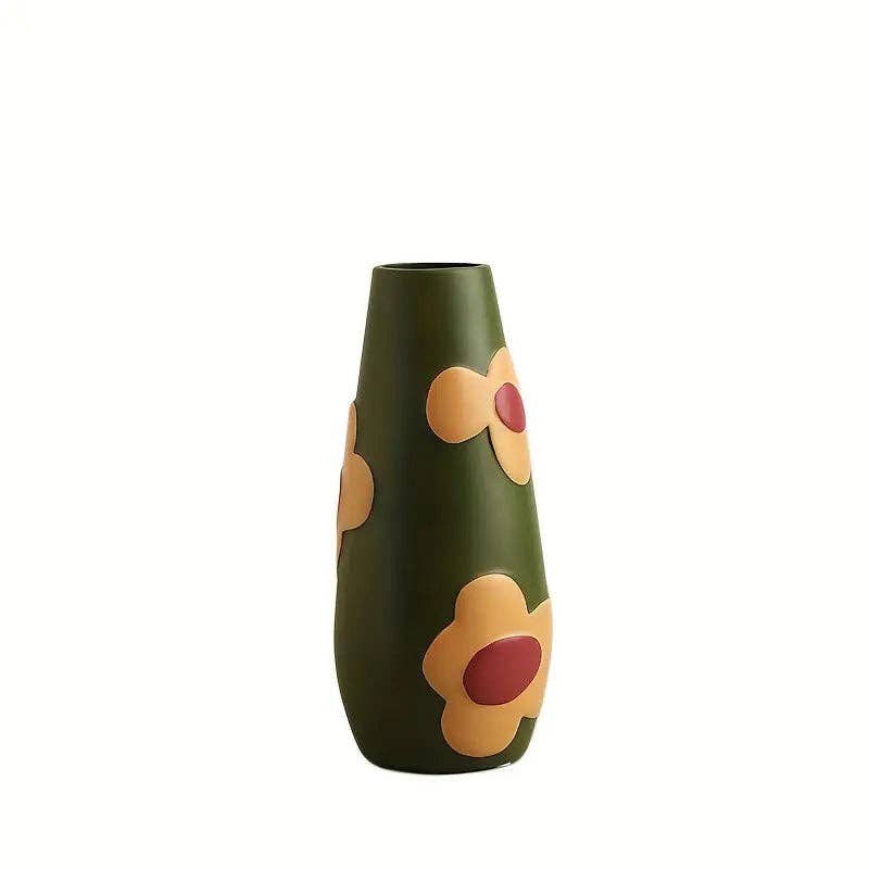 Huis Van Merken – Vaso por atacado – Conjunto de Vasos de Cerâmica - Decoração Floral Colorida para Sala de Estar2