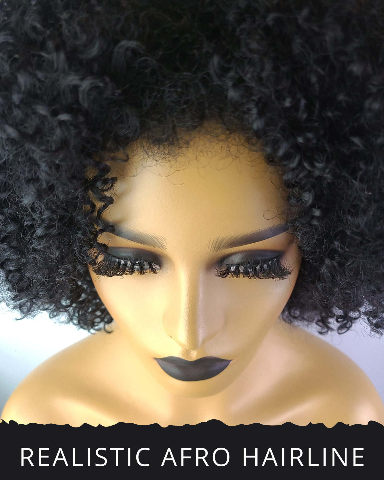 Celebrity Hair for Less - Wholesale Wig/Hair Piece - Afro Kinky Curly Wig with Afro Hairline, 14"0