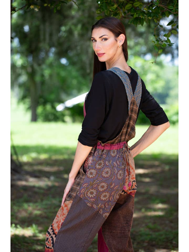 Sacred Threads - Vendita all'ingrosso Salopette - Donna - Salopette Patchwork Boho in Cotone Autunnale5