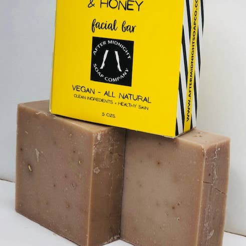 OATMEAL, MILK & HONEY FACIAL BAR for wholesale by After Midnight Soap Company
