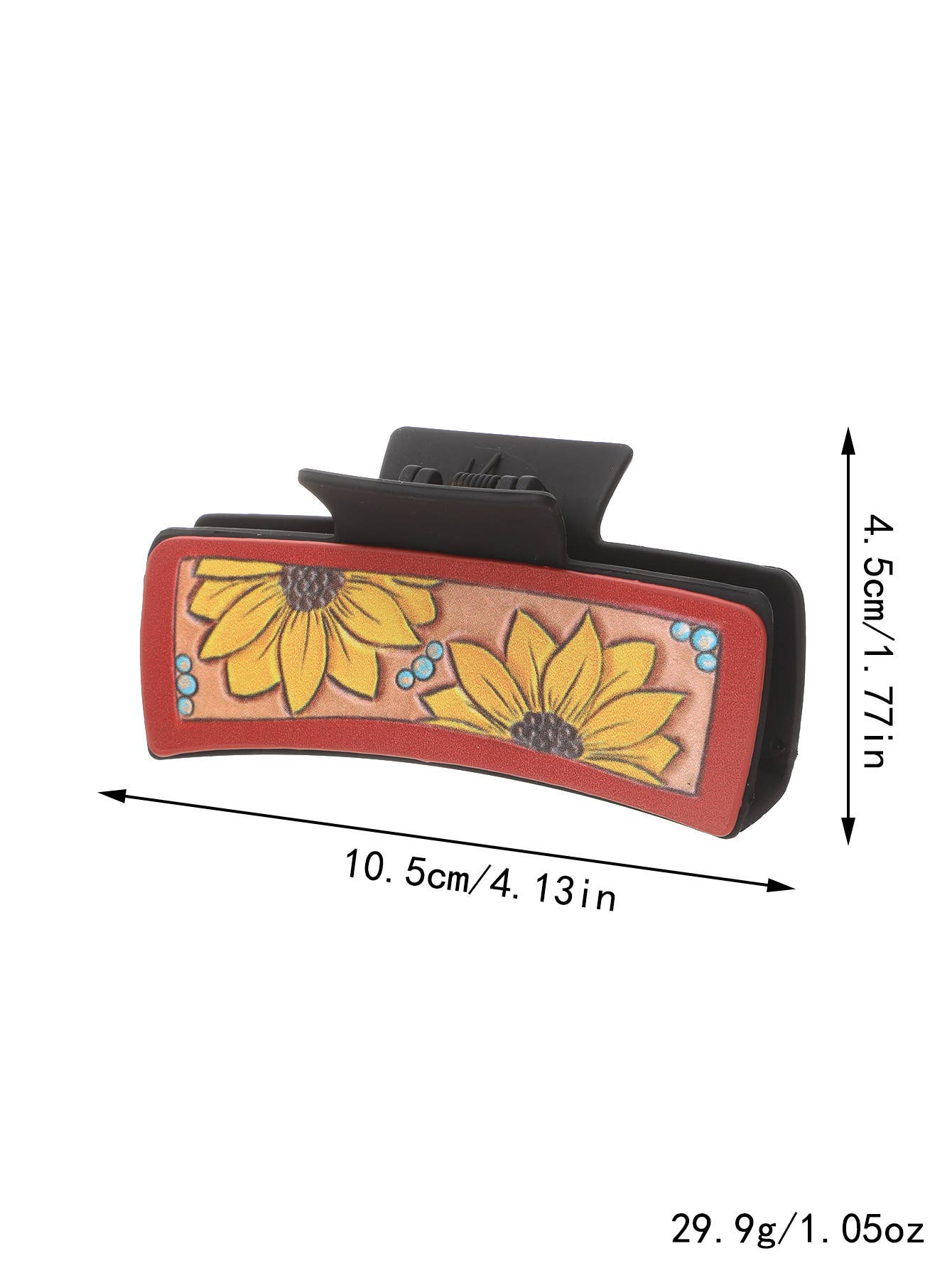 ACCITY - Wholesale Hair Clip - Women's - Sunflower PU Leather Hair Claw, Western Style_CWASC161817