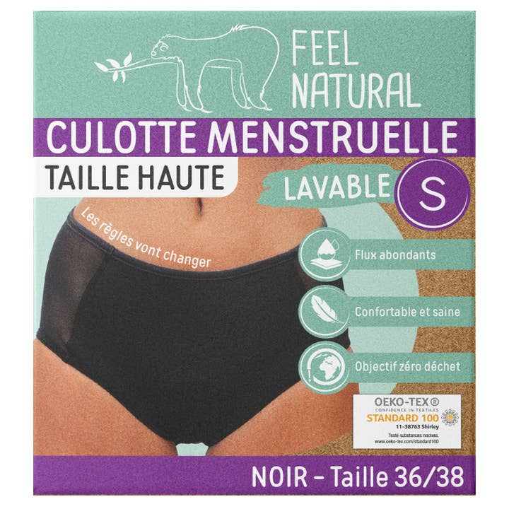 FRENCH TENDANCE - Wholesale Period underwear – Women’s - Washable and Reutili High Waisted Menstrual Panties - BLACK1