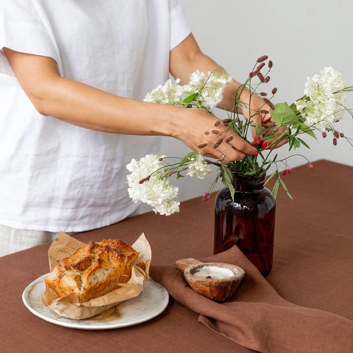 MagicLinen (We handle U.S. import procedures for you) - Wholesale Tablecloth - Chocolate brown linen tablecloth1