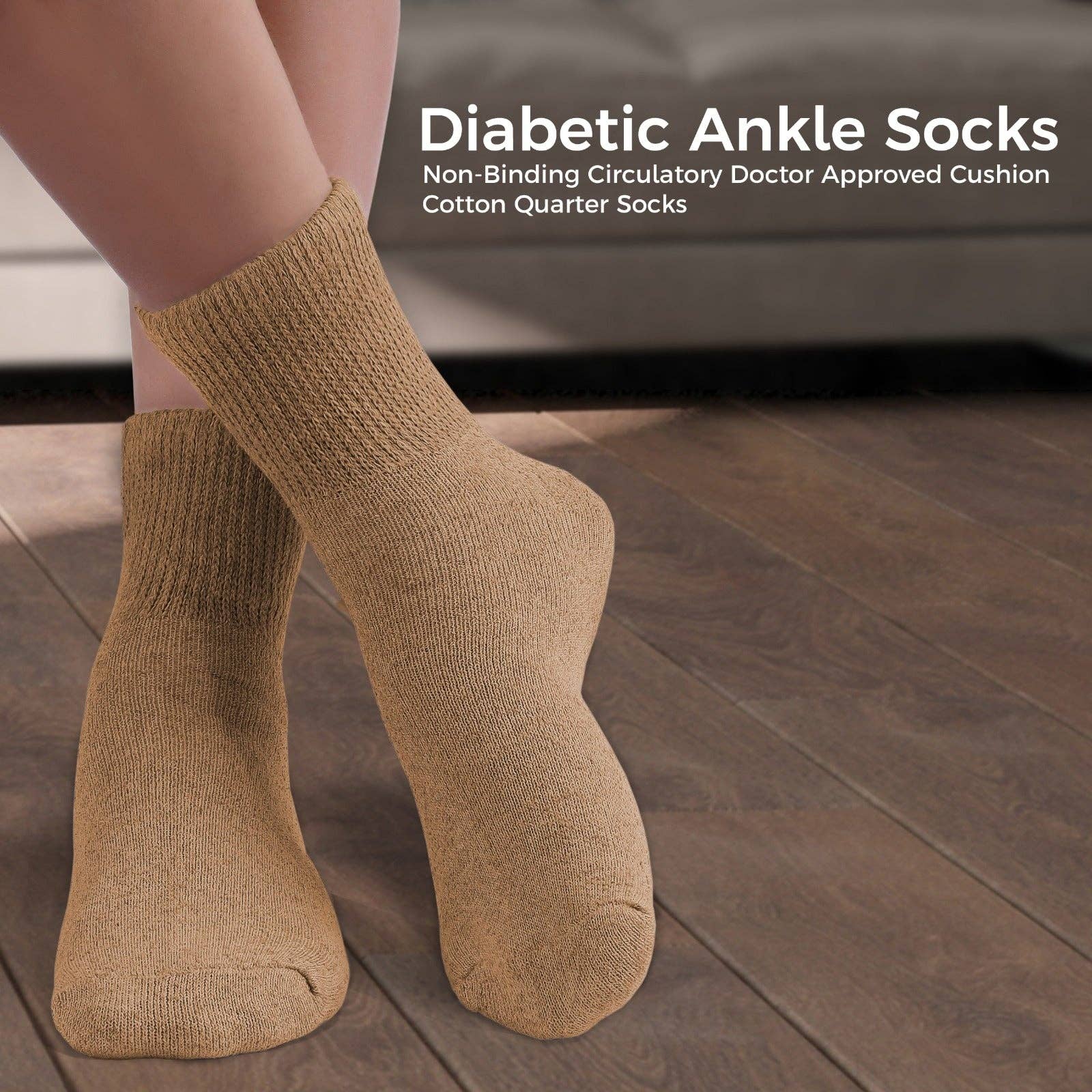 VINCO GROUP – Engroshandel Strømper - Unisex – Diabetiske ankelsokker, ikke-bindende cirkulationsgodkendte lægeanbefalede polstret bomulds kvartstrømper til mænd og kvinder.15