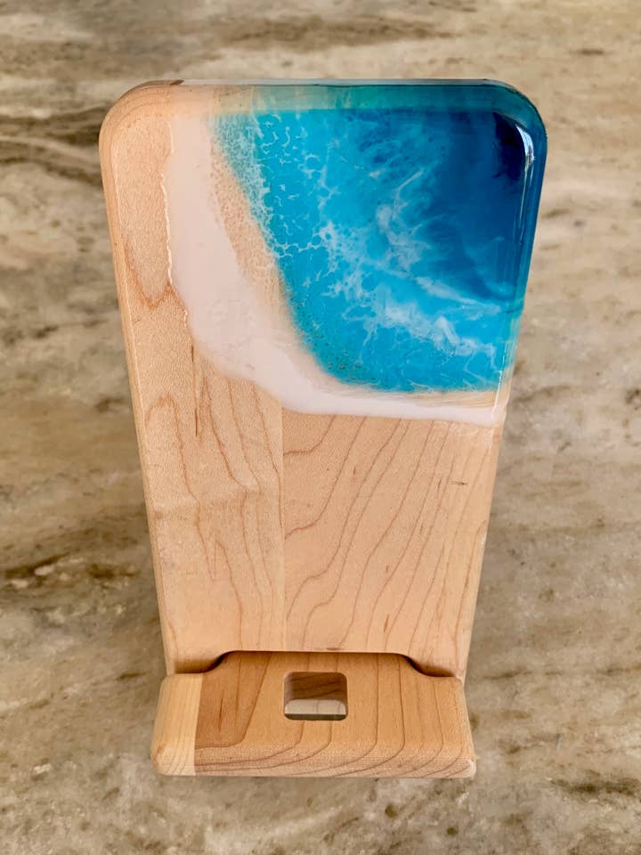 Phone Dock Beach style - Maple wood for wholesale by Nikita Fine Art LLC