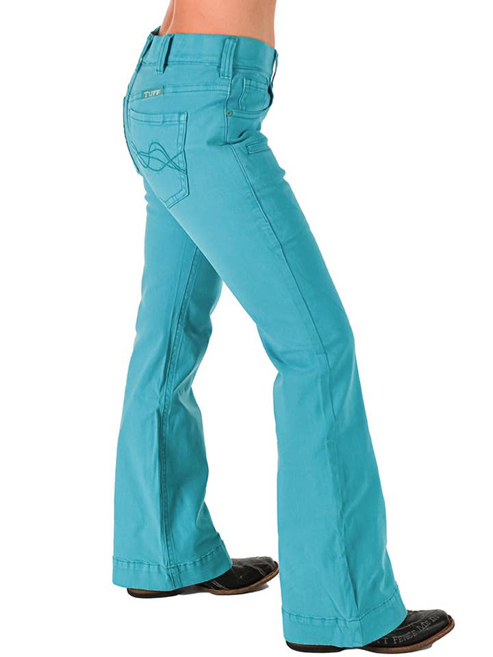 Turquoise Pull-On Trousers for wholesale by Cowgirl Tuff Co. / B. Tuff Jeans