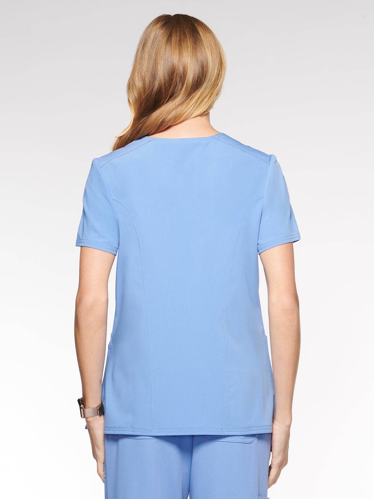 Aura Naturale – wholesale Healthcare uniform – Women's – Coral Women Mock Wrap with 6 Pockets Scrubs Top (94003)15