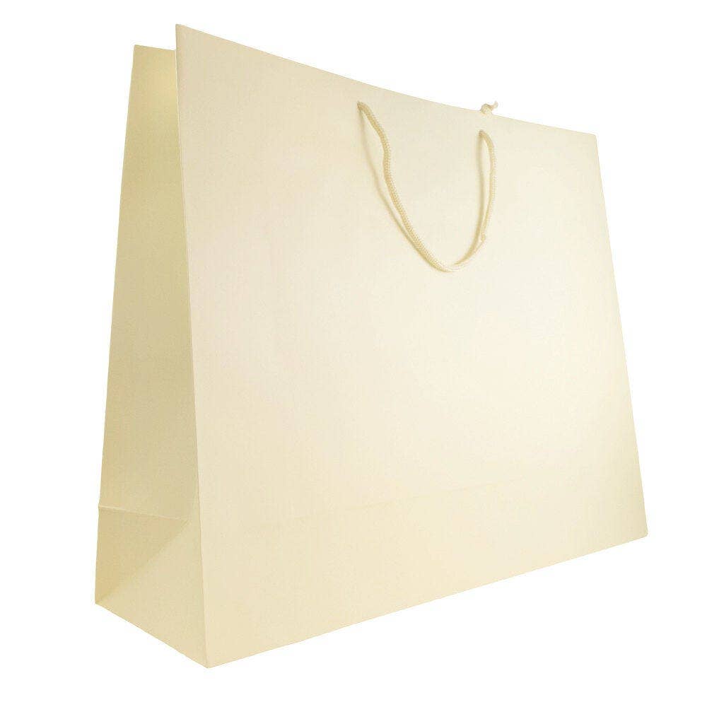 JAM PAPER - Wholesale Gift Bag - Gift Bags w/ Rope Handles, Jumbo,20x16x6, Ivory Matte, 1PK0