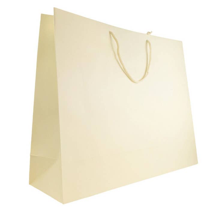 JAM PAPER - Wholesale Gift Bag - Gift Bags w/ Rope Handles, Jumbo,20x16x6, Ivory Matte, 1PK