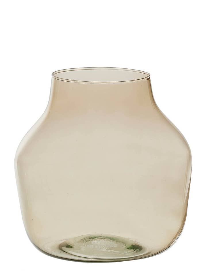 Jarrón Valencia Bubble en cristal reciclado soplado a boca, color champagne para venta al por mayor de Lübech Living