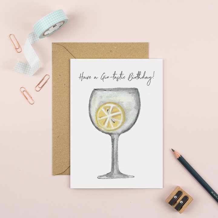 Buon compleanno con Gin-tastic - Good Vibes per la vendita all'ingrosso da parte di Little Paperie