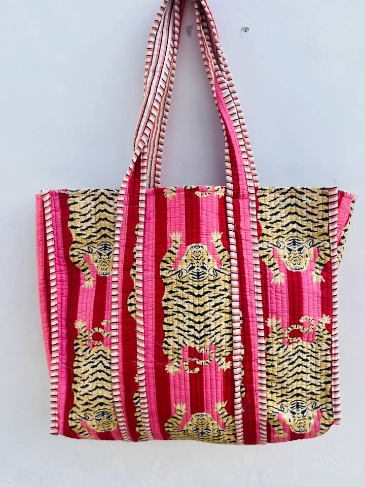 Bolso de algodón acolchado con estampado HandBlock para venta al por mayor de Bhawana Handicrafts