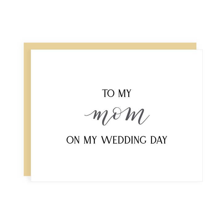 To My Mom on My Wedding Day Card (Wedding) for wholesale by Sablewood Paper Company