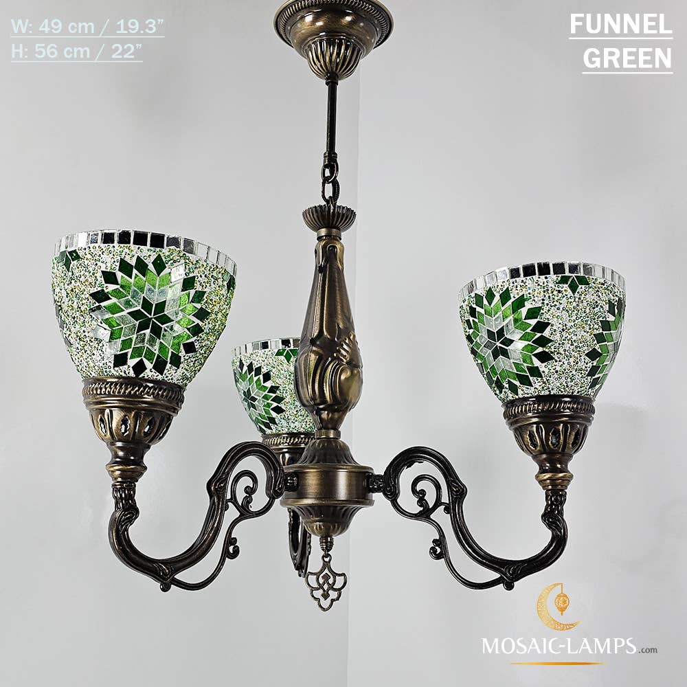 Mosaic Lamps – Candeeiro/lâmpada suspensa por atacado – Mosaico 3 Globo Feito à Mão Turco Marroquino Árabe Oriental Boh27