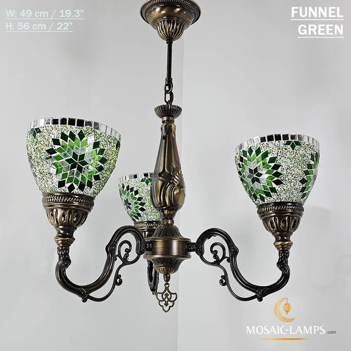 Mosaic Lamps – Candeeiro/lâmpada suspensa por atacado – Mosaico 3 Globo Feito à Mão Turco Marroquino Árabe Oriental Boh27
