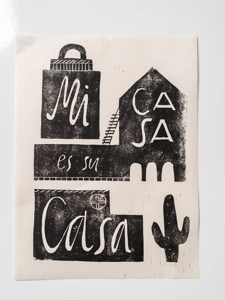 Impresión en bloque Casa para venta al por mayor de Daley Kaye Studio