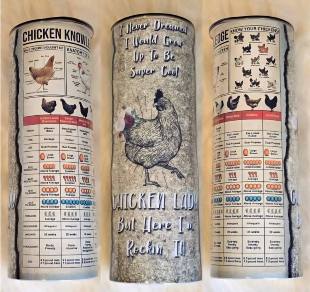 Magnolia On Main LLC - Wholesale Insulated Mug/Tumbler - Chicken Lady Knowledge 20oz Sublimation Tumbler0