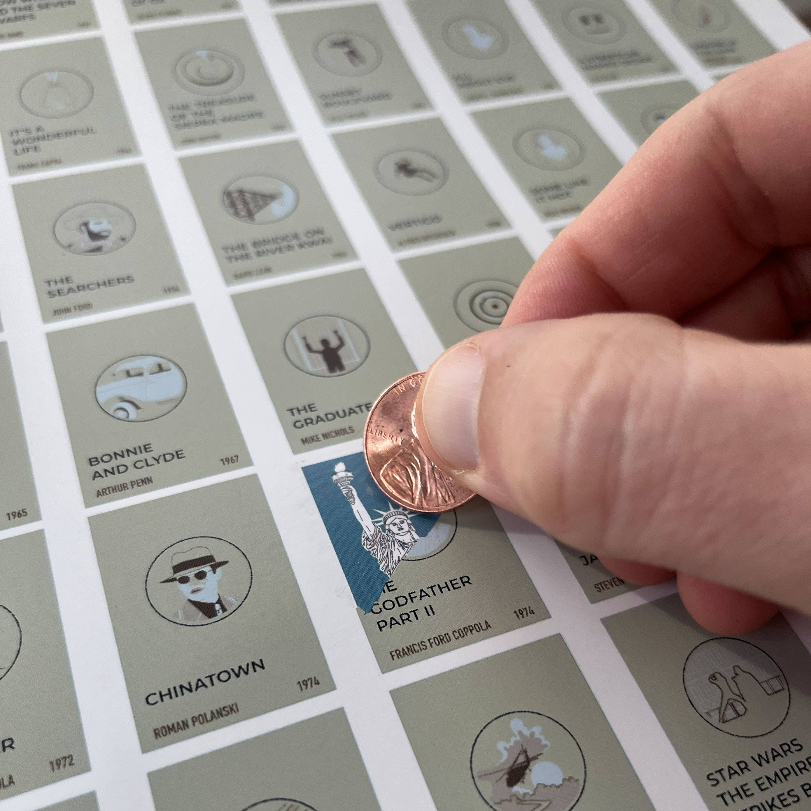 Pop Chart - Wholesale Art Print - 100 Essential Films Scratch-off Chart | 12" x 16" Print1