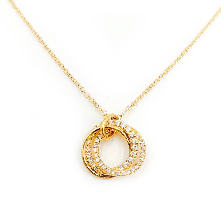 PFD33395. 14K Solid Yellow Gold Diamond Fancy Circle Necklace for wholesale by Tresor Jewelry Inc.