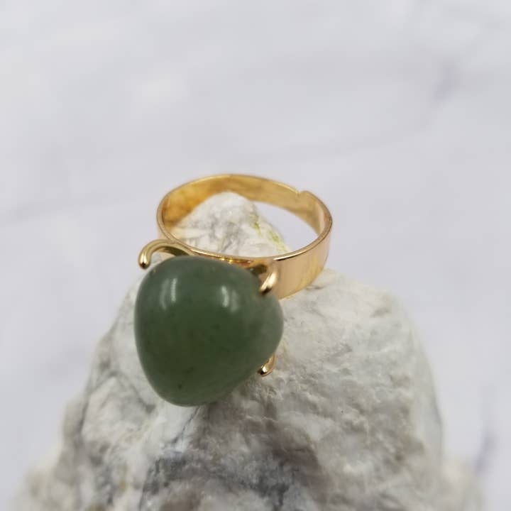 The Pretty Jewellery - Wholesale Single Stone/Solitaire Ring - Adjustable Crystal Ring Dainty Gemstone Ring