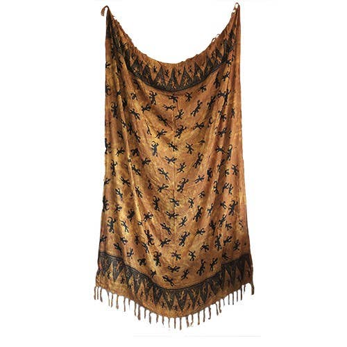 Ancient Wisdom – wholesale Scarf – Women's – Bali Gecko Sarongs - Chocolate1