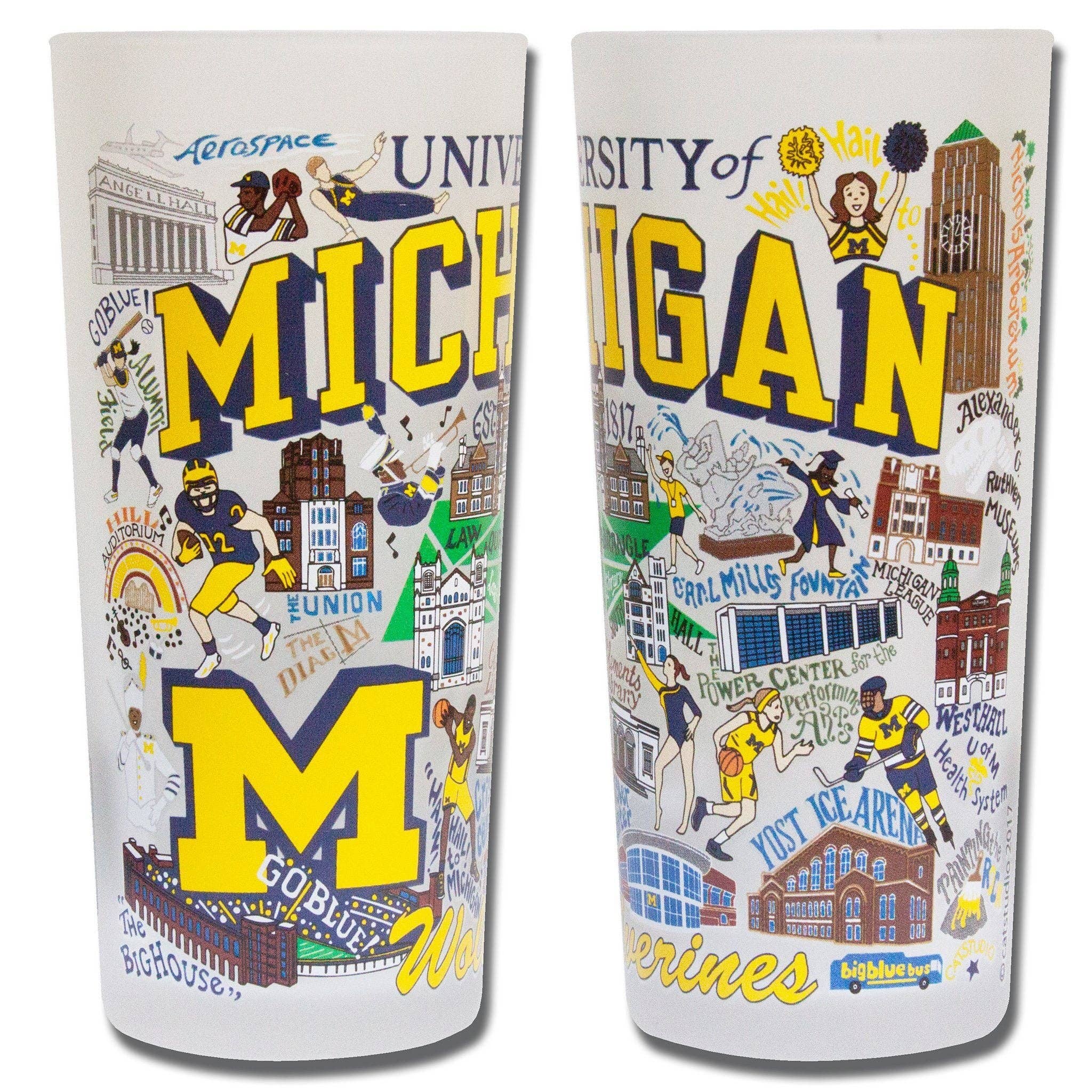 catstudio - Wholesale Drinking Glass/Cup - Michigan, University of Collegiate Drinking Glass1