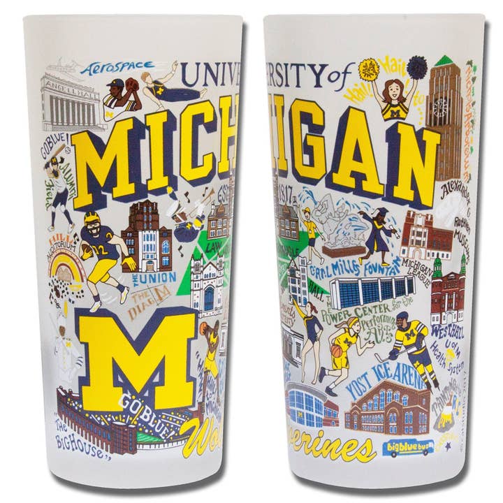 catstudio - Wholesale Drinking Glass/Cup - Michigan, University of Collegiate Drinking Glass1