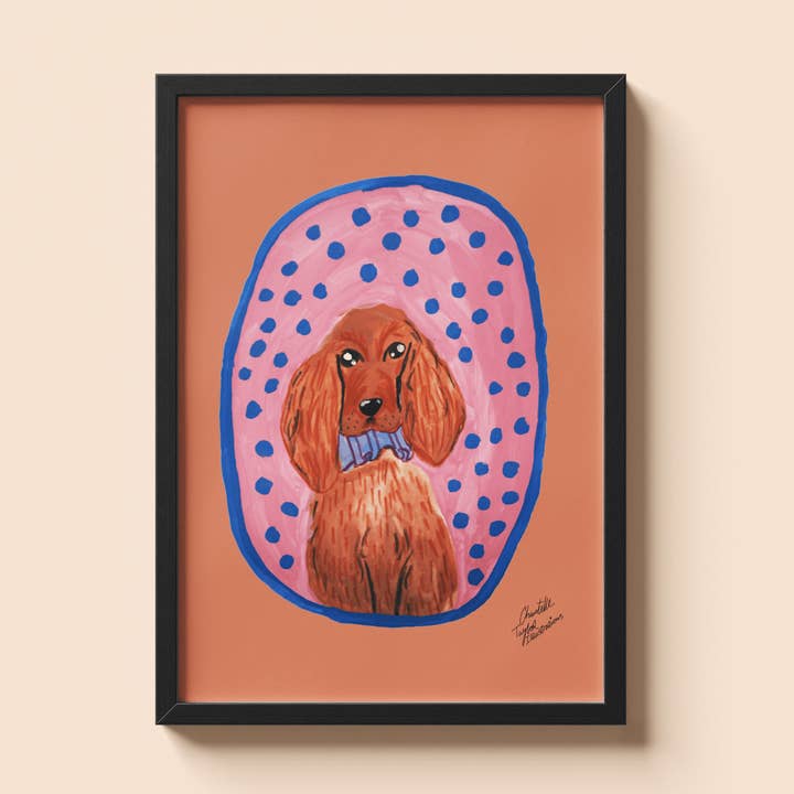 Dog Portrait Art Print Modern canine artwork for your home for wholesale by Chantelle Taylor Illustrations
