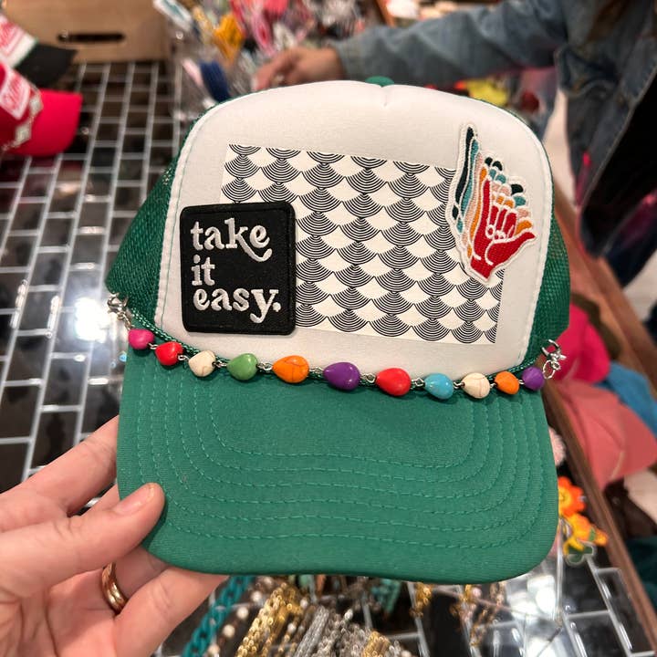 Vibes Hat Company - Wholesale Hat Accessory - Women's - Multi-Color Beaded Trucker Hat Chain | Hat Band | Hat Chain