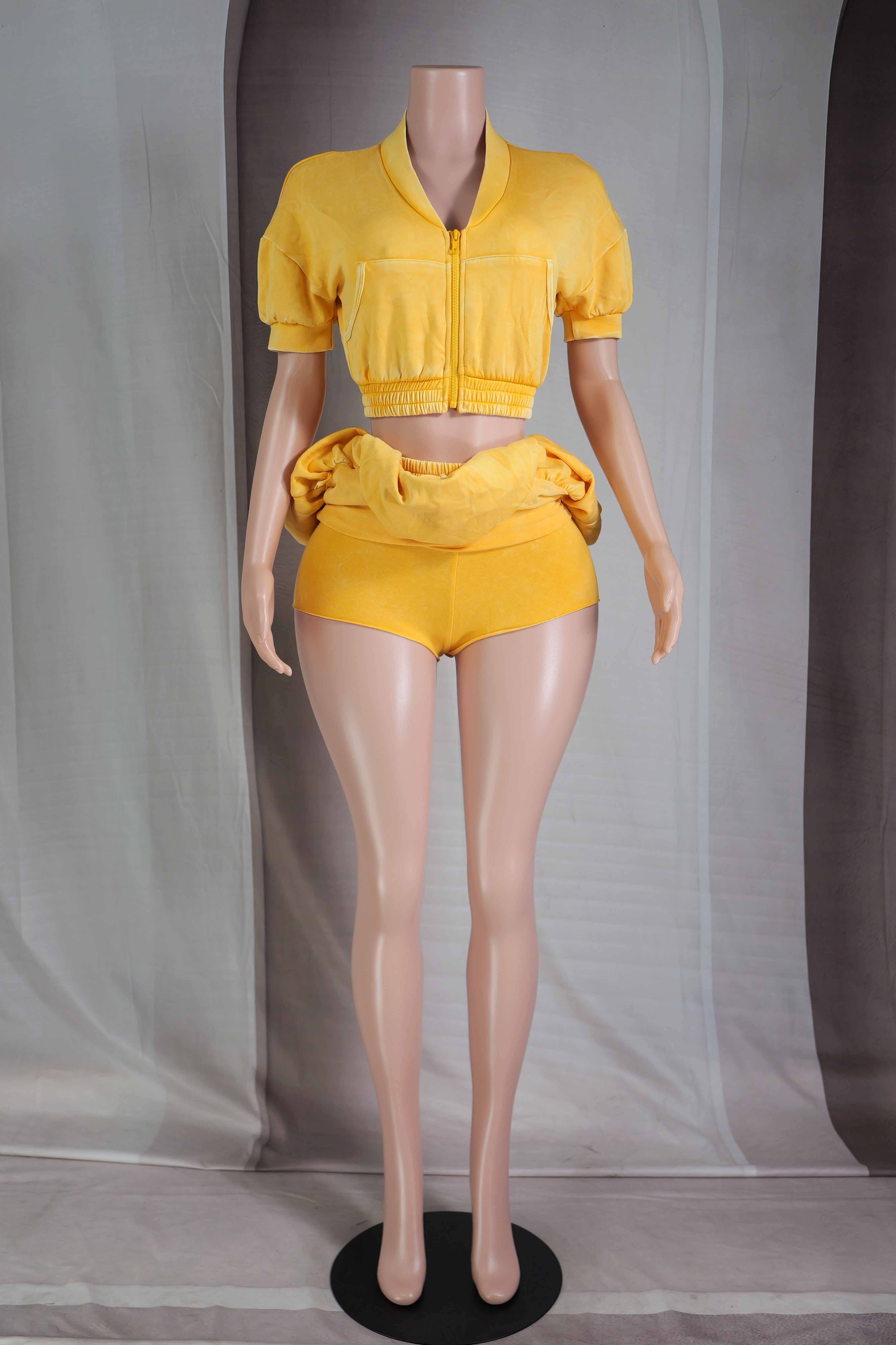 Dalia Studio – wholesale Top & skirt set – Women's – MINERAL WASH SHORT BOMBER & BUBBLE SKORT SET13