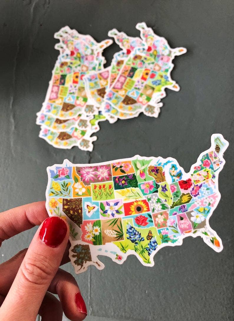 Katie Daisy - Wholesale Sticker - Sticker met Amerikaanse staatsbloemen1
