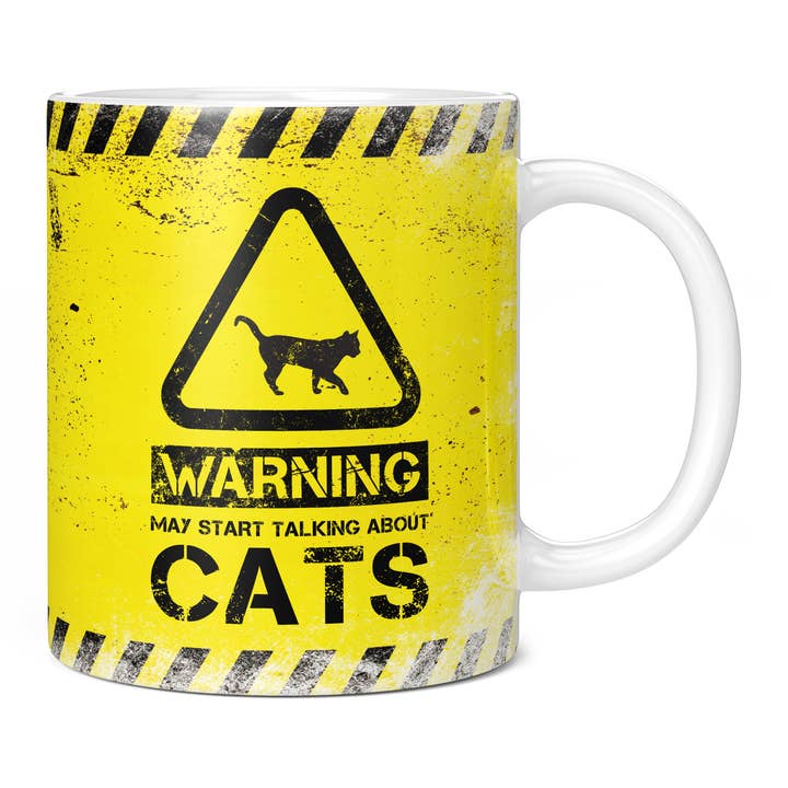 Cat Mug - Warning May Start Talking About Cats for wholesale by Mug Monster