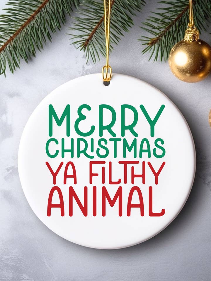 Vrolijk kerstfeest, jij smerig beest, Home Alone ornament. voor wholesale door Square Peggy