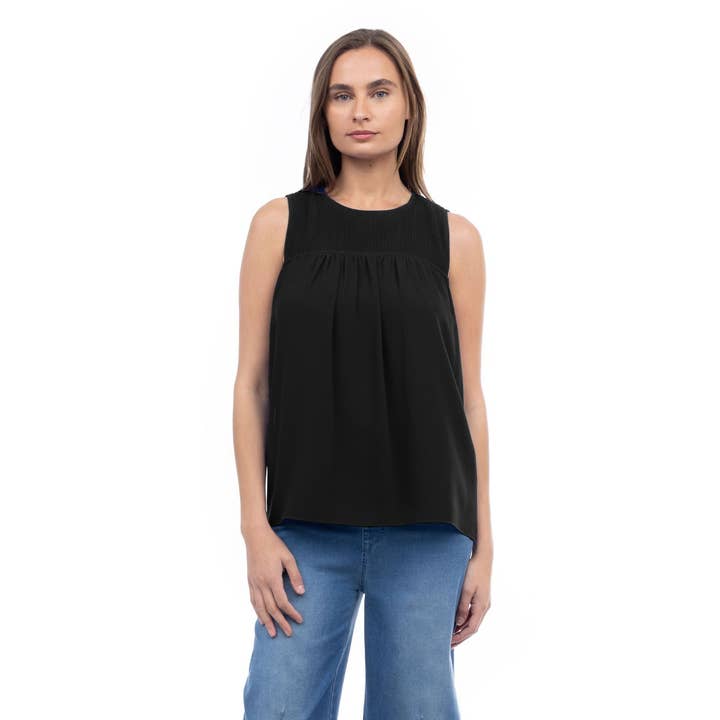 Tank With Pleated Detail Yoke for wholesale by Naked Zebra Rack