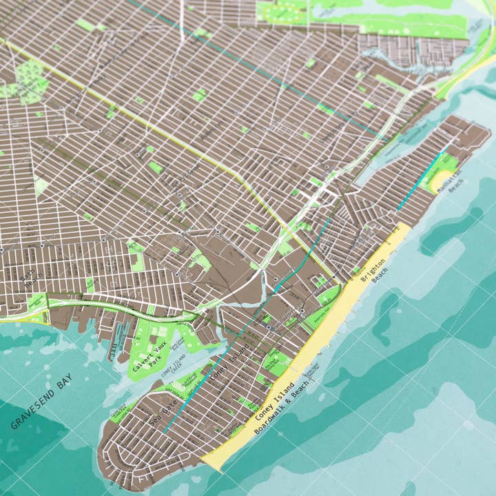 Aqua Champagne Apple NEW YORK CITY MAP for wholesale on Faire2