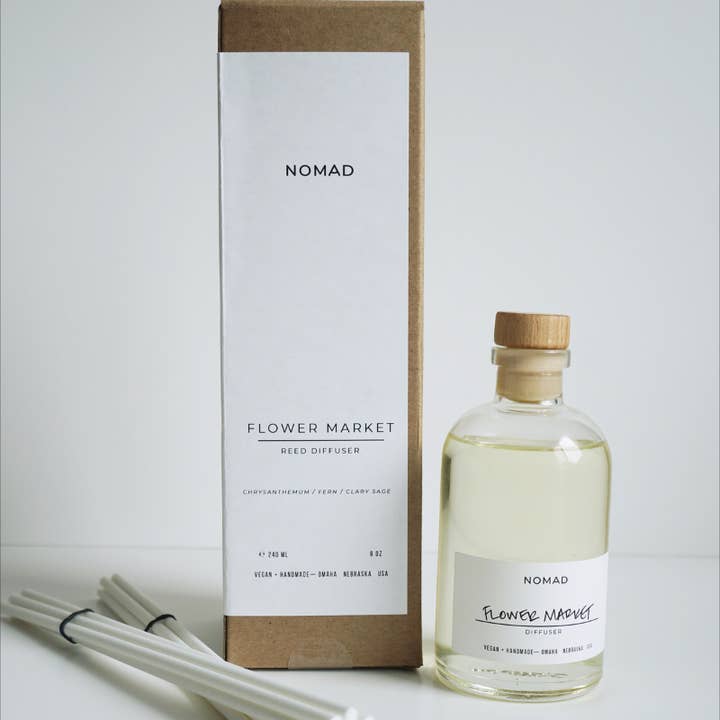 Nomad Wax Co. - Wholesale Reed Diffuser - Flower Market Luxury Reed Diffuser - 8 oz1