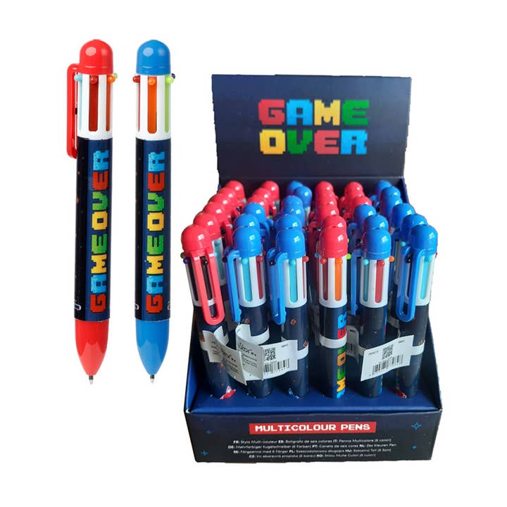 Game Over Multi Colour Pen (6 Colours) for wholesale by Puckator Ltd