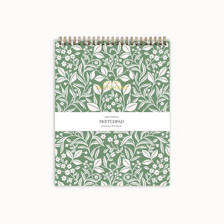 Linden Paper Co. - Wholesale Sketchbook/Sketchpad - Meadowlace Sketchpad | Spiral Blank Notebook1