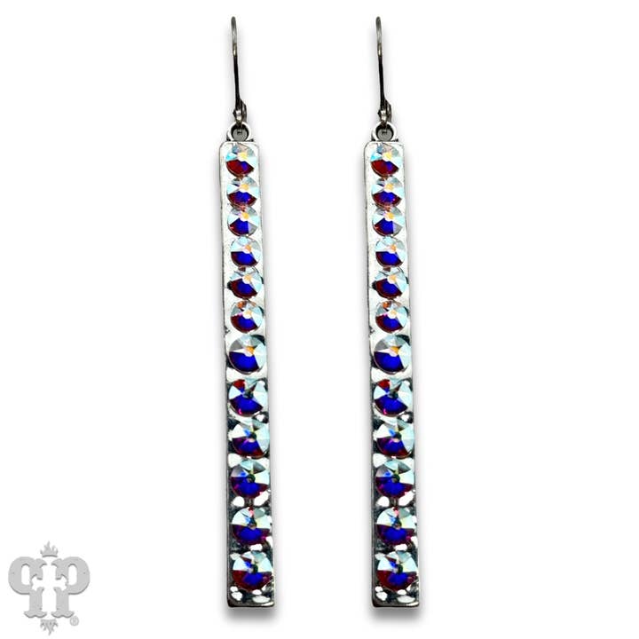 Pink Panache Brands - Wholesale Dangle Earrings - Sleek bar earring with Austrian crystals2