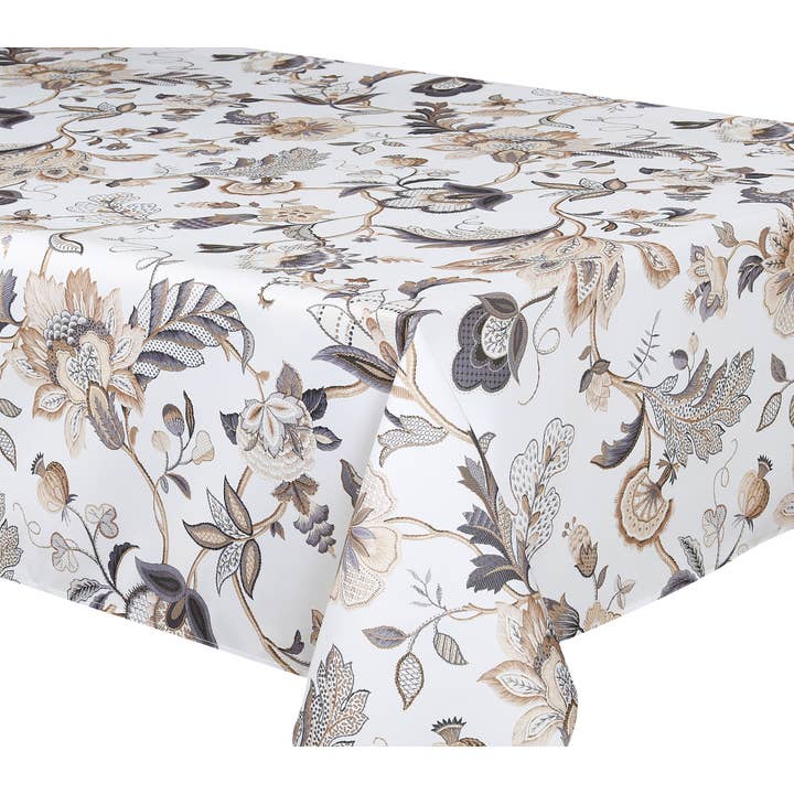 Brissac - Beige - 100% Polyester Tablecloth for wholesale by Texstyles Deco Inc.