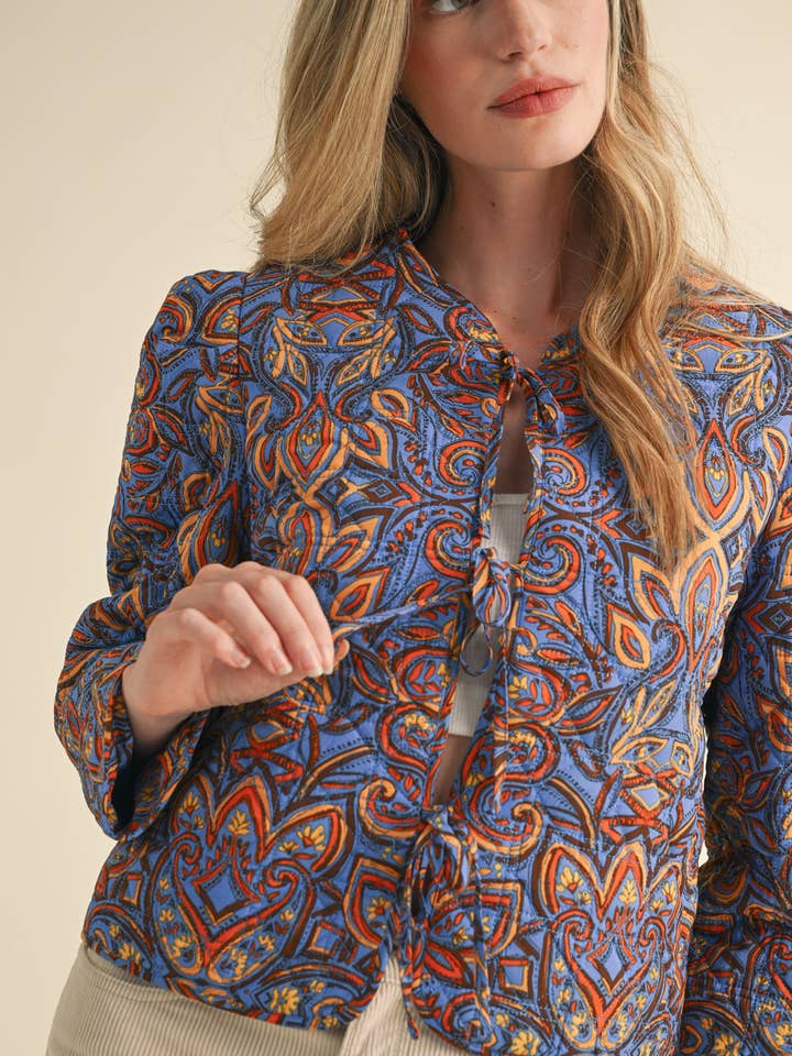 &MERCI - Wholesale Jacket - Women's - EXCLUSIVE PRINT QUILTED PAISLEY PRINT JACKET MJK363419