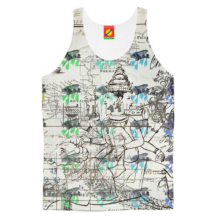 THE ANIMAL MIX DUCK-FOOTED HORNED BEE CAT Men's All Over Print Tank Top for wholesale by Bønes and Balløøns