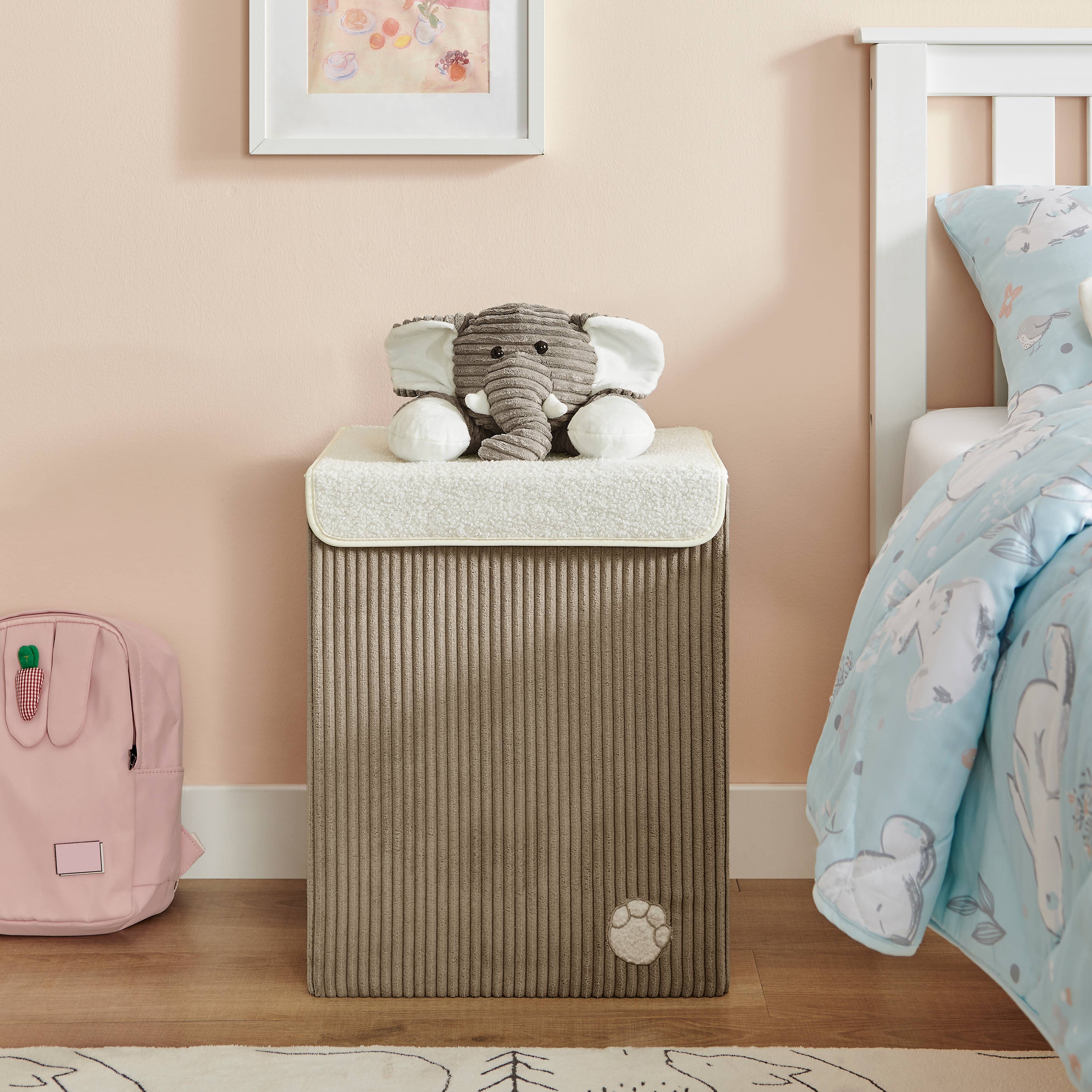 Danya B - Wholesale Laundry Hamper - Collapsible Corduroy Kids Plush Laundry Hamper Toy Storage13