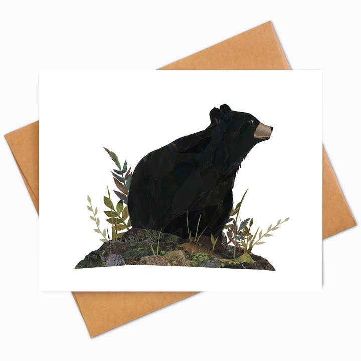 Black Bear greeting card for wholesale by Angela Doak