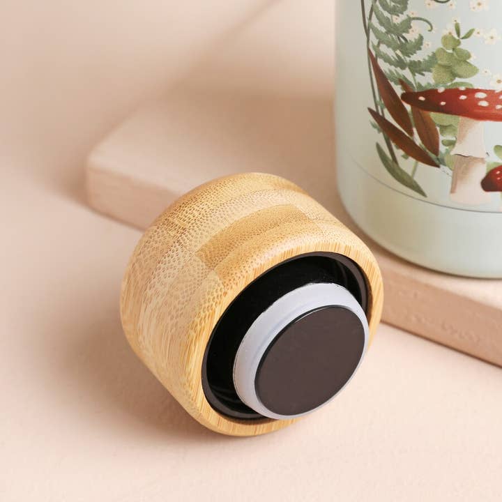 Lisa Angel – wholesale Water bottle – Moonrise Print Blue Metal Water Bottle with Bamboo Top3